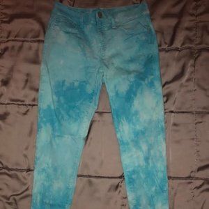 tie dye blue skinny jeans